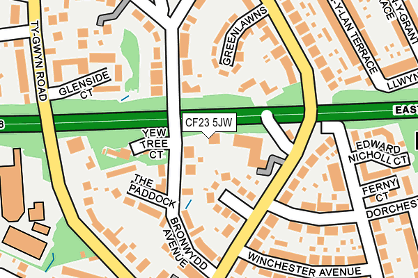 CF23 5JW map - OS OpenMap – Local (Ordnance Survey)