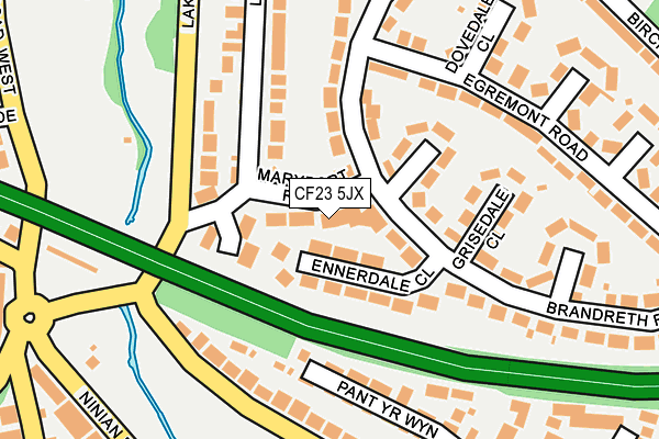 CF23 5JX map - OS OpenMap – Local (Ordnance Survey)