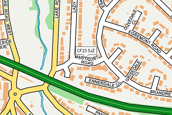 CF23 5JZ map - OS OpenMap – Local (Ordnance Survey)