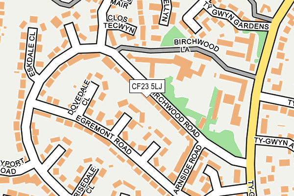 CF23 5LJ map - OS OpenMap – Local (Ordnance Survey)
