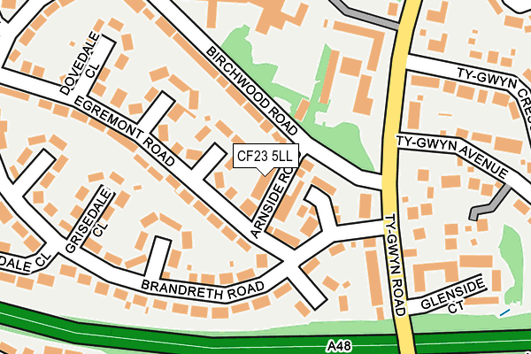 CF23 5LL map - OS OpenMap – Local (Ordnance Survey)