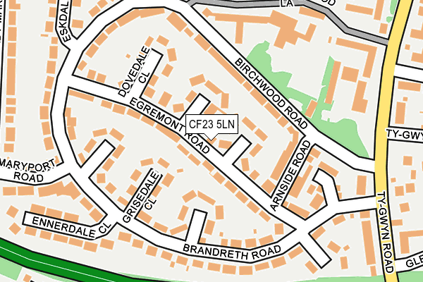 CF23 5LN map - OS OpenMap – Local (Ordnance Survey)