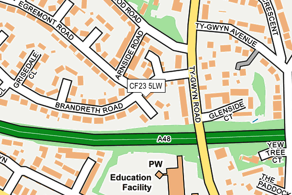 CF23 5LW map - OS OpenMap – Local (Ordnance Survey)