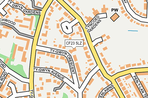 CF23 5LZ map - OS OpenMap – Local (Ordnance Survey)