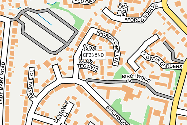 CF23 5ND map - OS OpenMap – Local (Ordnance Survey)