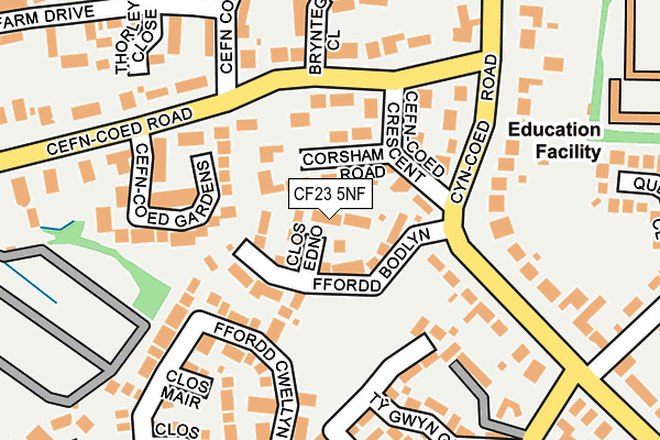 CF23 5NF map - OS OpenMap – Local (Ordnance Survey)