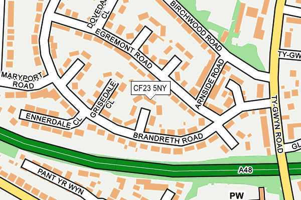 CF23 5NY map - OS OpenMap – Local (Ordnance Survey)