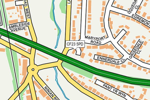 CF23 5PD map - OS OpenMap – Local (Ordnance Survey)