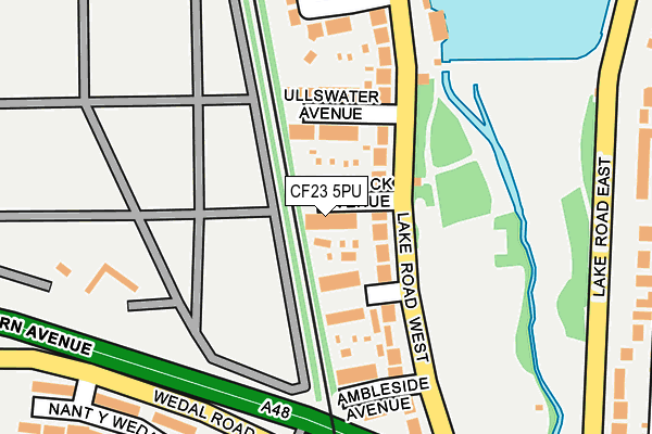 CF23 5PU map - OS OpenMap – Local (Ordnance Survey)