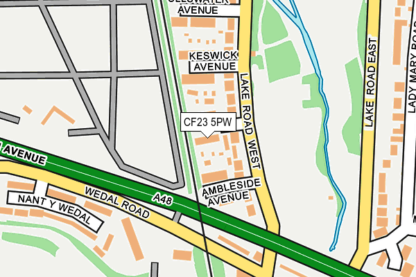 CF23 5PW map - OS OpenMap – Local (Ordnance Survey)
