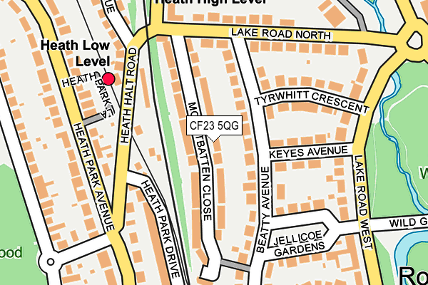 CF23 5QG map - OS OpenMap – Local (Ordnance Survey)