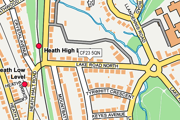 CF23 5QN map - OS OpenMap – Local (Ordnance Survey)