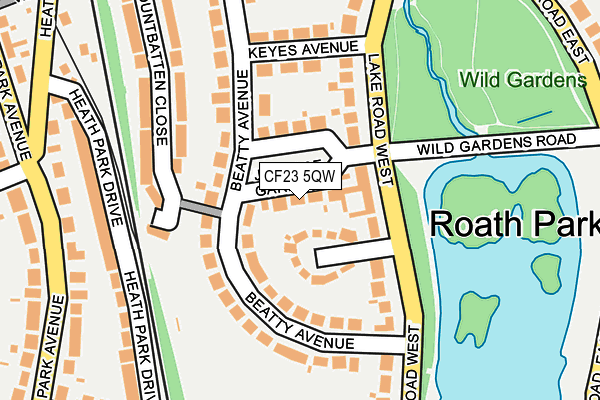 CF23 5QW map - OS OpenMap – Local (Ordnance Survey)
