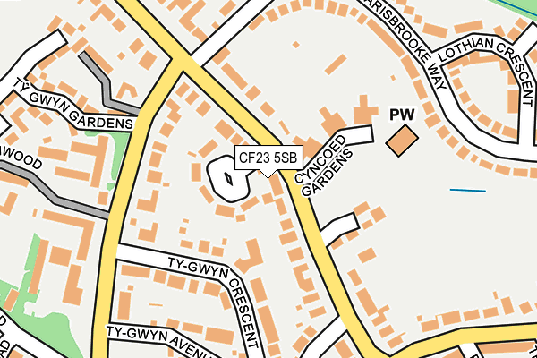CF23 5SB map - OS OpenMap – Local (Ordnance Survey)