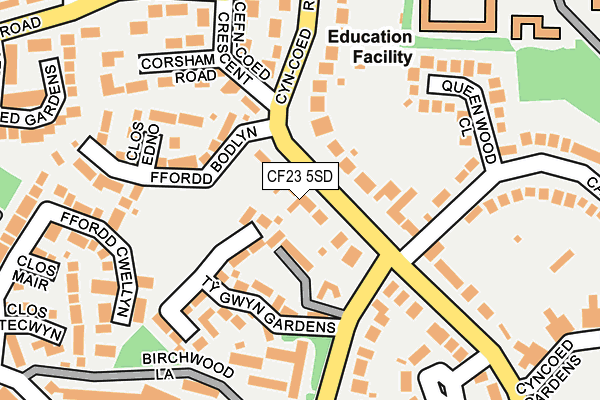 CF23 5SD map - OS OpenMap – Local (Ordnance Survey)