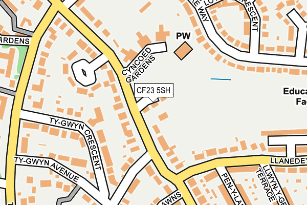 CF23 5SH map - OS OpenMap – Local (Ordnance Survey)