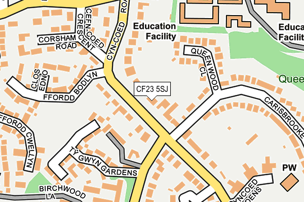 CF23 5SJ map - OS OpenMap – Local (Ordnance Survey)