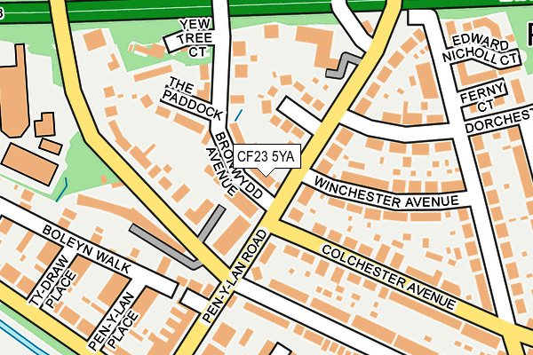 CF23 5YA map - OS OpenMap – Local (Ordnance Survey)