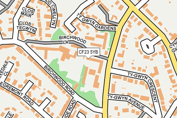 CF23 5YB map - OS OpenMap – Local (Ordnance Survey)