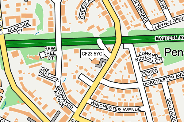 CF23 5YG map - OS OpenMap – Local (Ordnance Survey)