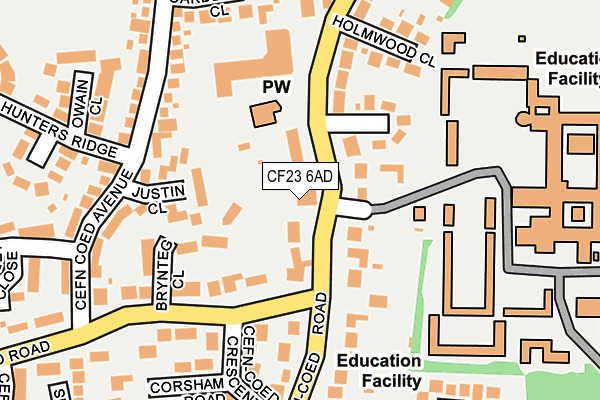CF23 6AD map - OS OpenMap – Local (Ordnance Survey)