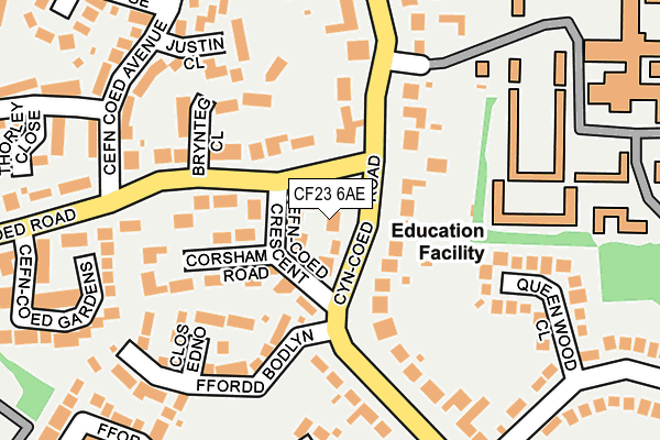 CF23 6AE map - OS OpenMap – Local (Ordnance Survey)