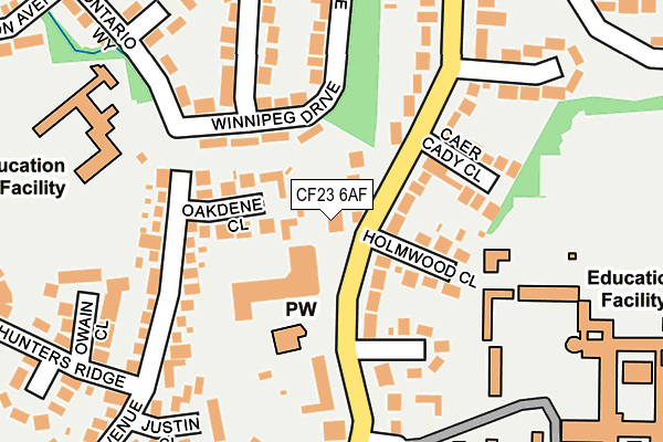 CF23 6AF map - OS OpenMap – Local (Ordnance Survey)