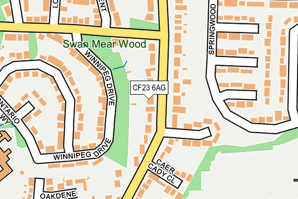 CF23 6AG map - OS OpenMap – Local (Ordnance Survey)