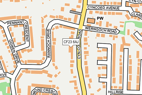 CF23 6AJ map - OS OpenMap – Local (Ordnance Survey)