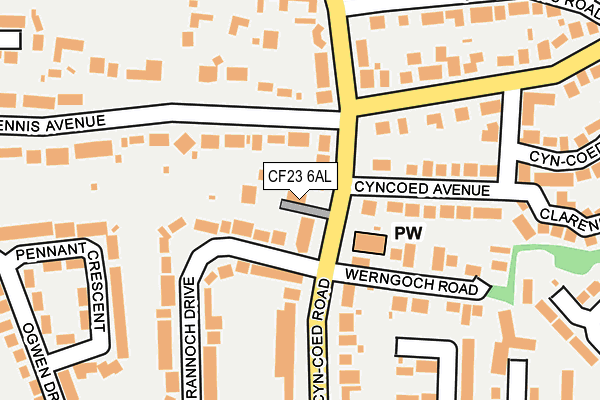 CF23 6AL map - OS OpenMap – Local (Ordnance Survey)