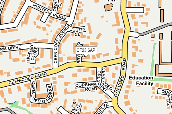 CF23 6AP map - OS OpenMap – Local (Ordnance Survey)