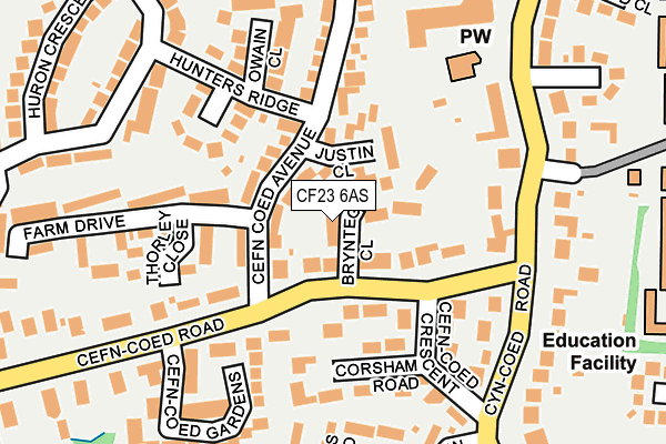 CF23 6AS map - OS OpenMap – Local (Ordnance Survey)