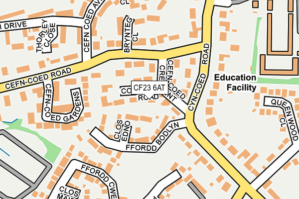 CF23 6AT map - OS OpenMap – Local (Ordnance Survey)