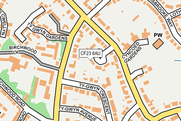 CF23 6AU map - OS OpenMap – Local (Ordnance Survey)