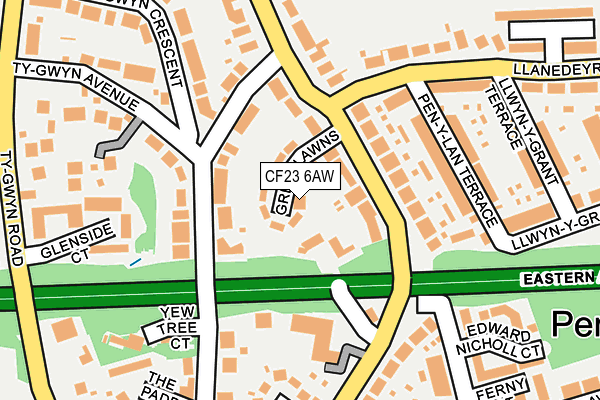 CF23 6AW map - OS OpenMap – Local (Ordnance Survey)
