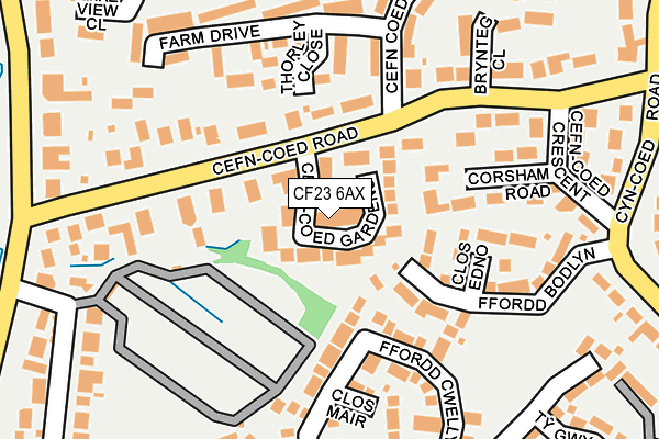 CF23 6AX map - OS OpenMap – Local (Ordnance Survey)