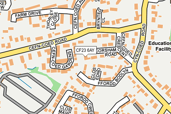 CF23 6AY map - OS OpenMap – Local (Ordnance Survey)