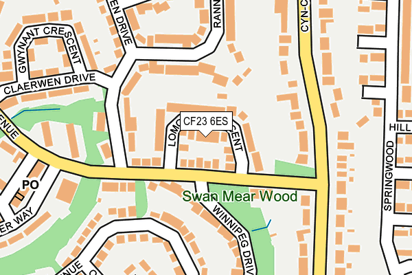 CF23 6ES map - OS OpenMap – Local (Ordnance Survey)
