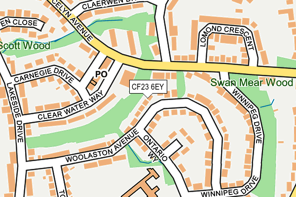 CF23 6EY map - OS OpenMap – Local (Ordnance Survey)