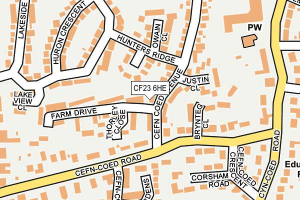 CF23 6HE map - OS OpenMap – Local (Ordnance Survey)