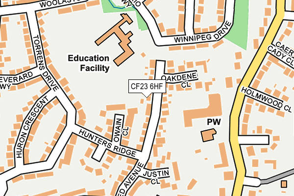 CF23 6HF map - OS OpenMap – Local (Ordnance Survey)
