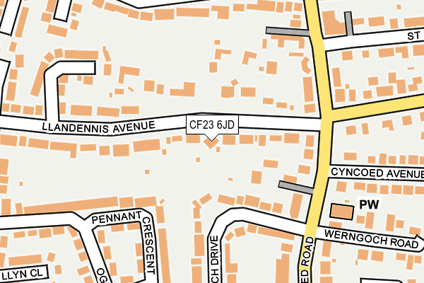 CF23 6JD map - OS OpenMap – Local (Ordnance Survey)