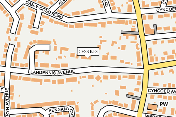 CF23 6JG map - OS OpenMap – Local (Ordnance Survey)