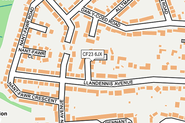 CF23 6JX map - OS OpenMap – Local (Ordnance Survey)