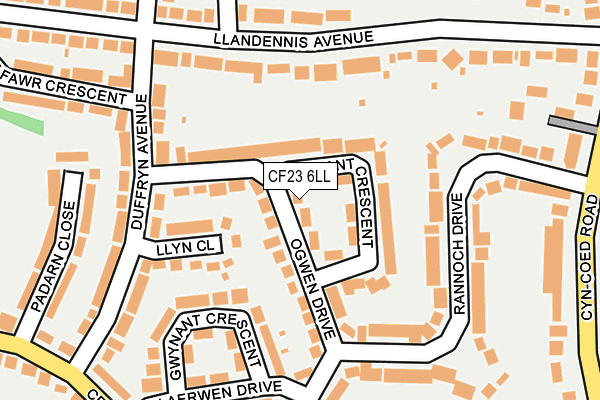 CF23 6LL map - OS OpenMap – Local (Ordnance Survey)