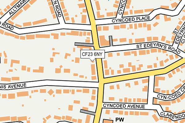 CF23 6NY map - OS OpenMap – Local (Ordnance Survey)