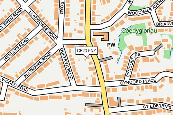 CF23 6NZ map - OS OpenMap – Local (Ordnance Survey)