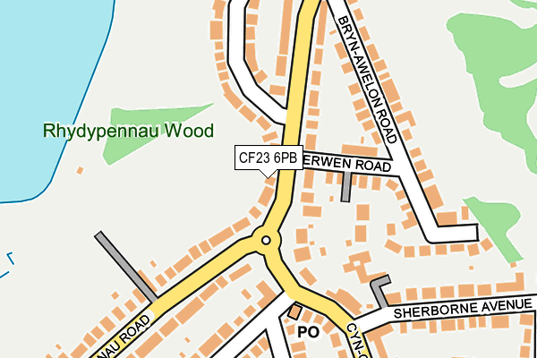 CF23 6PB map - OS OpenMap – Local (Ordnance Survey)