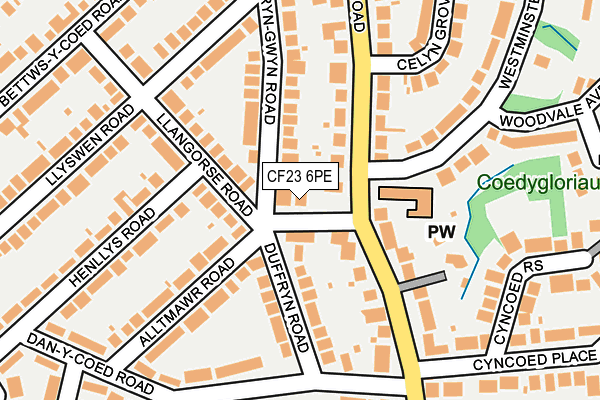 CF23 6PE map - OS OpenMap – Local (Ordnance Survey)