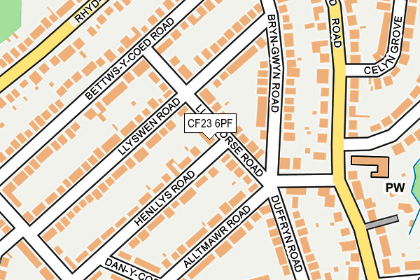 CF23 6PF map - OS OpenMap – Local (Ordnance Survey)